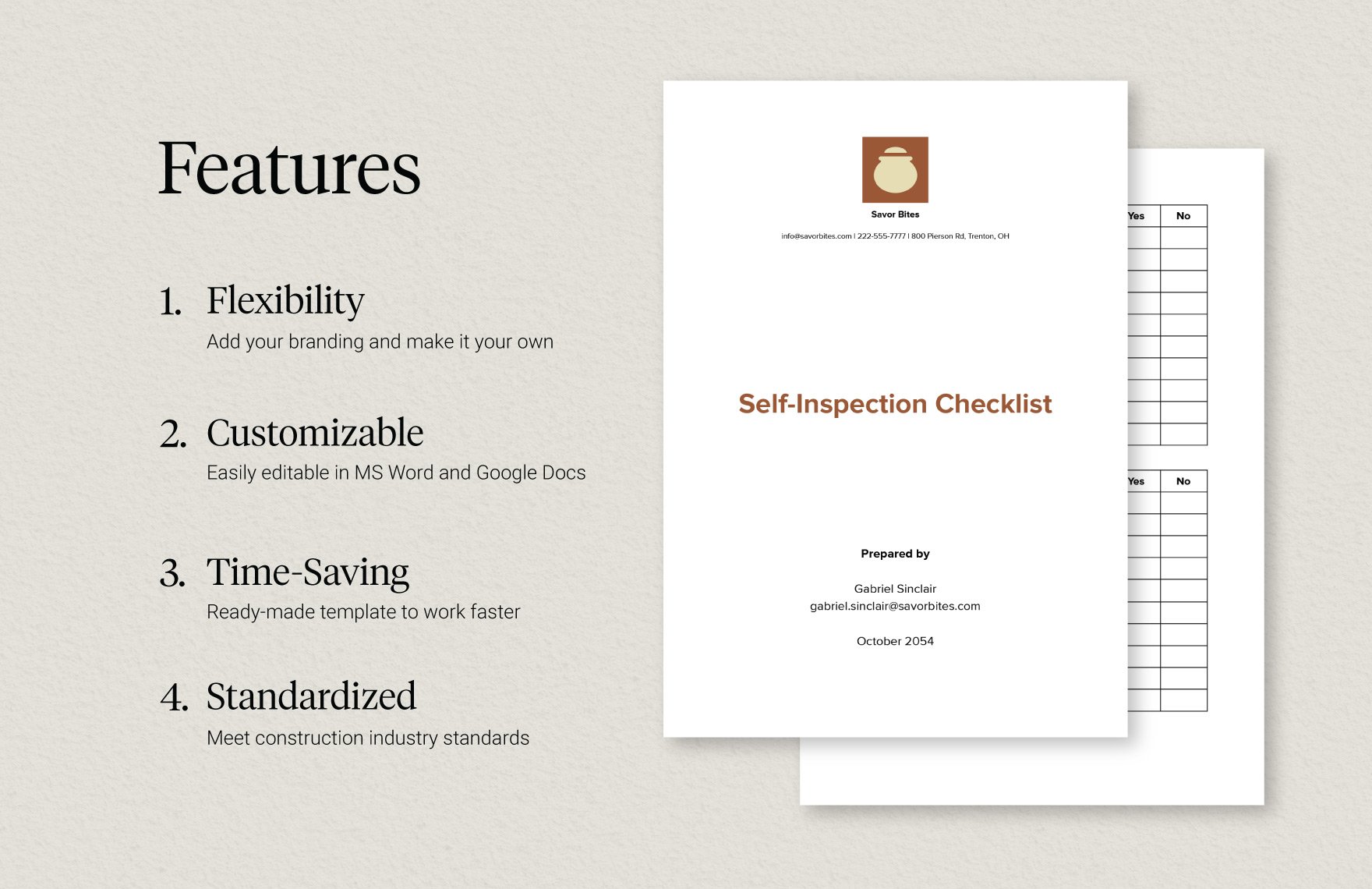 Restaurant Self-Inspection Checklist