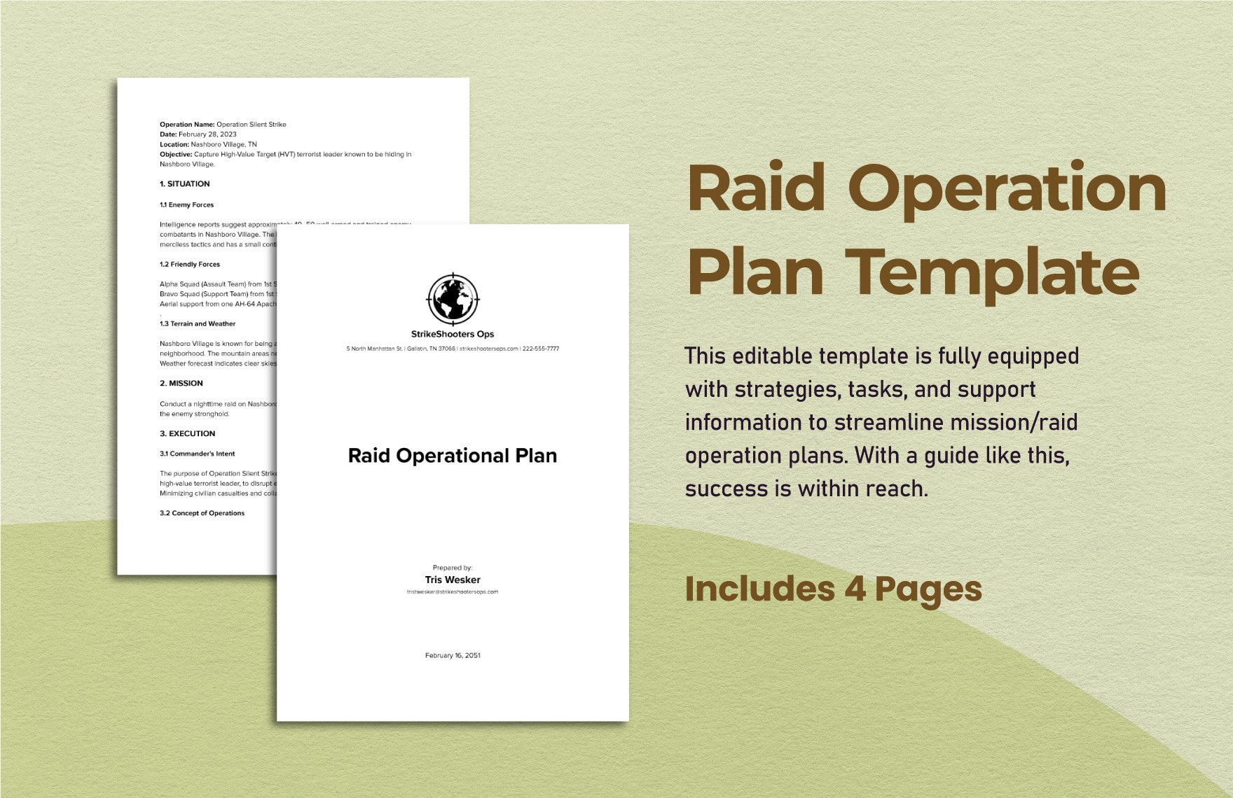 Raid Operation Plan Template