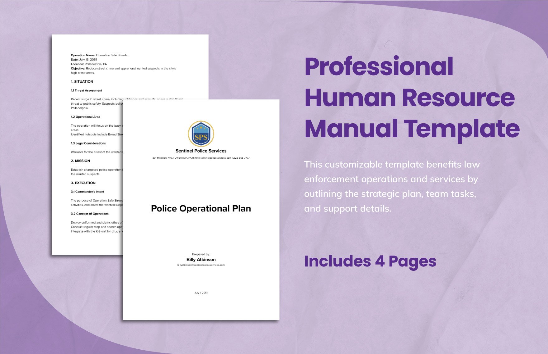Police Operational Plan Template