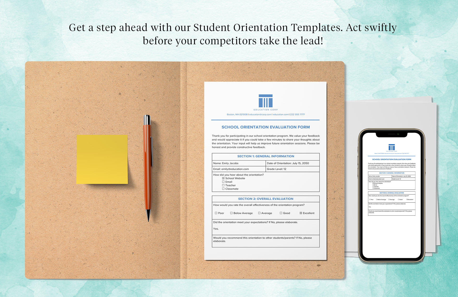 School Orientation Evaluation Form Template
