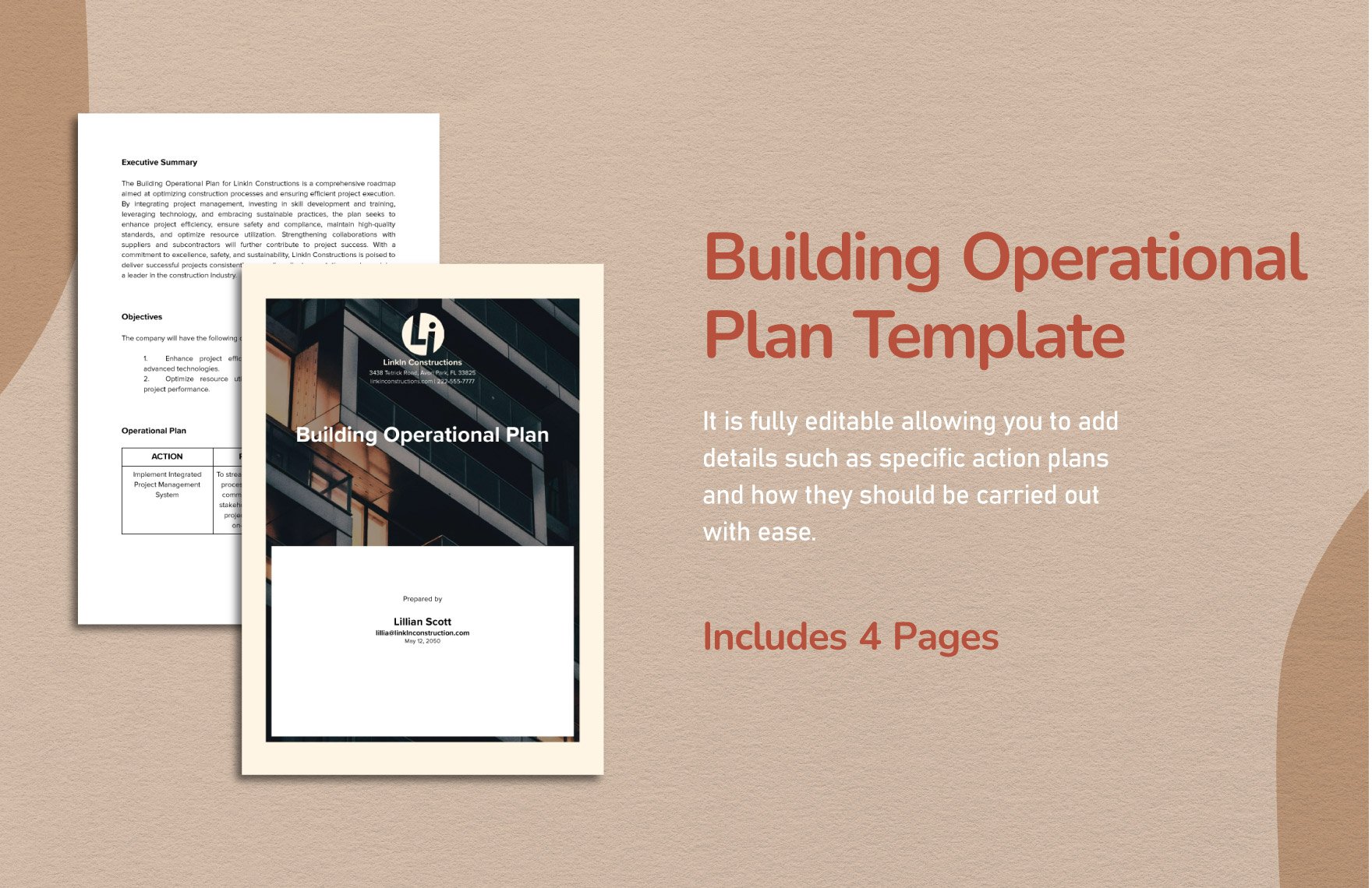 Building Operational Plan Template