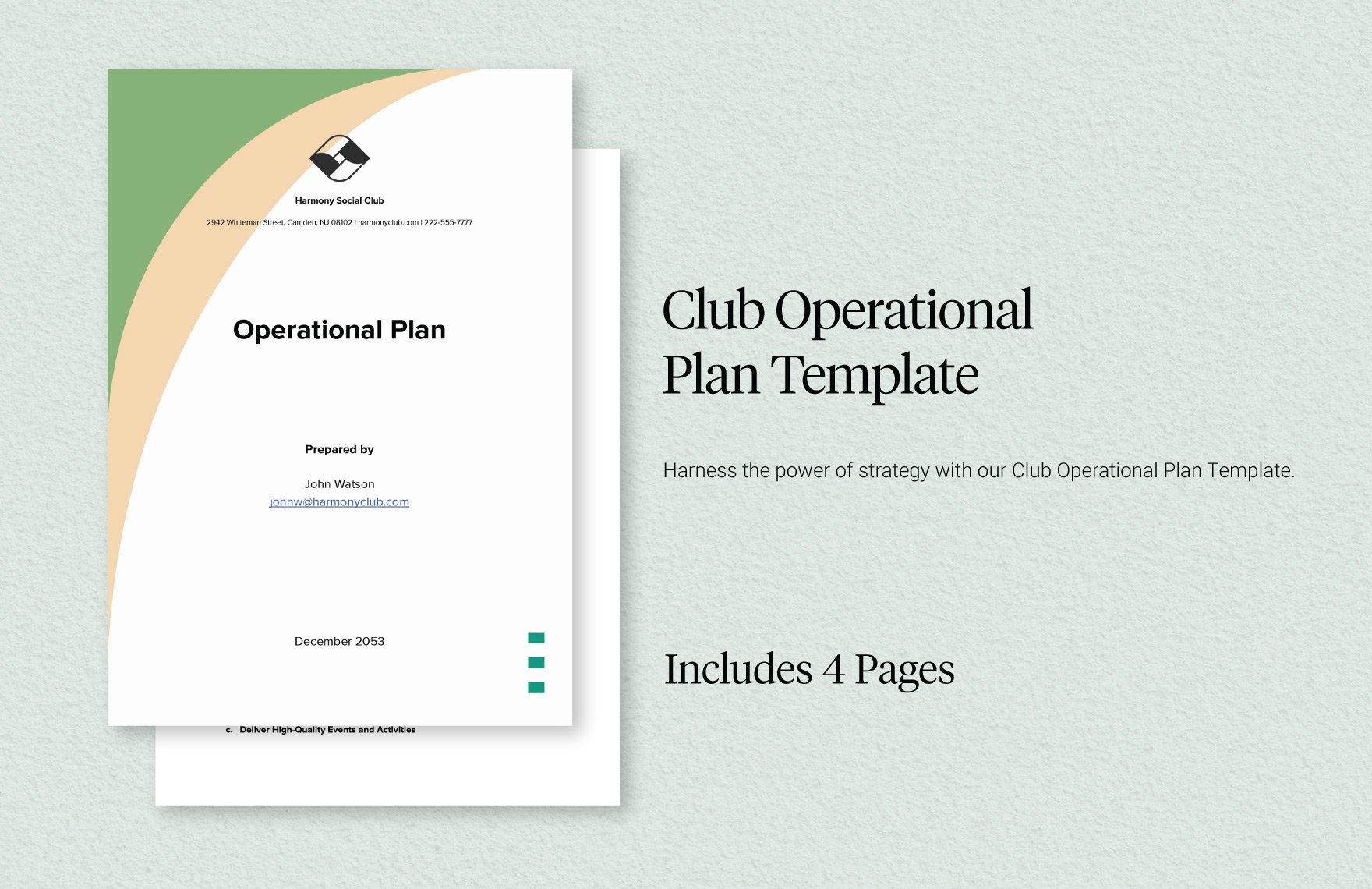 Club Plan Template in Google Docs