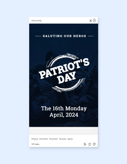 Free Patriots Day Tumblr Post Template