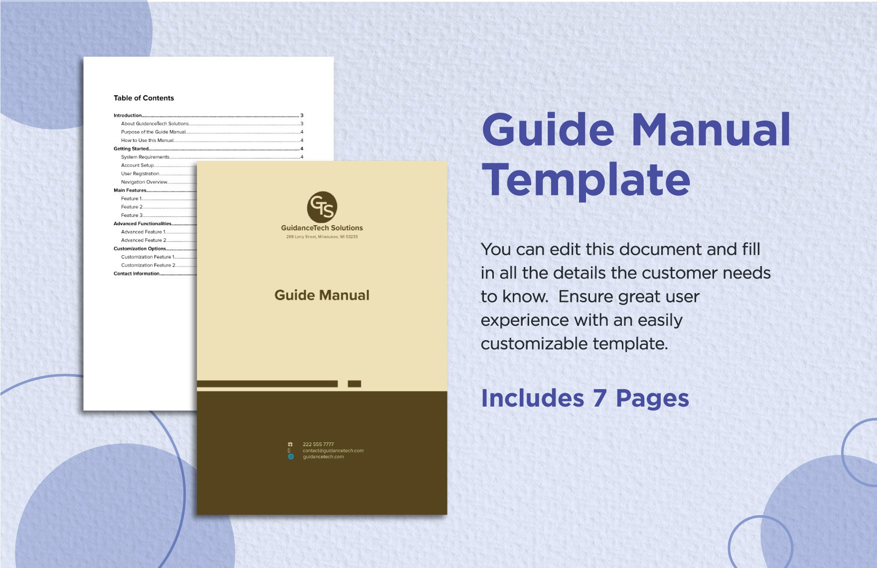 Guide Manual Template in Word, PDF