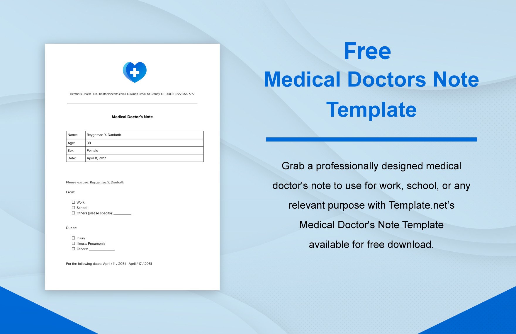 Medical Doctors Note Template