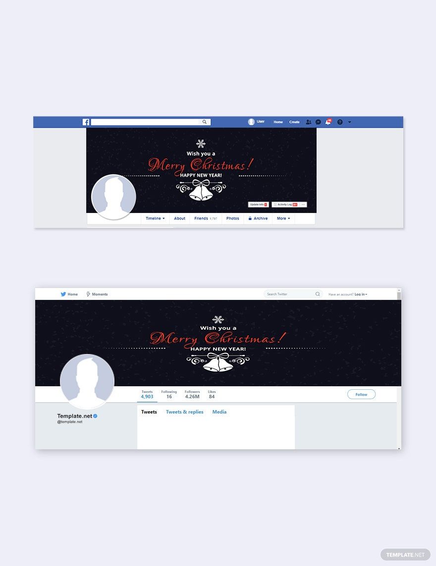 Free Christmas Facebook and Twitter Cover Page Template