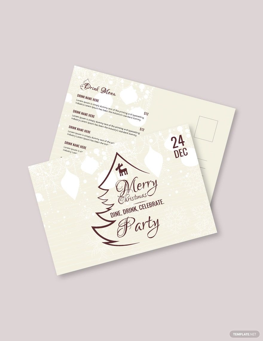 Christmas Party Postcard Template