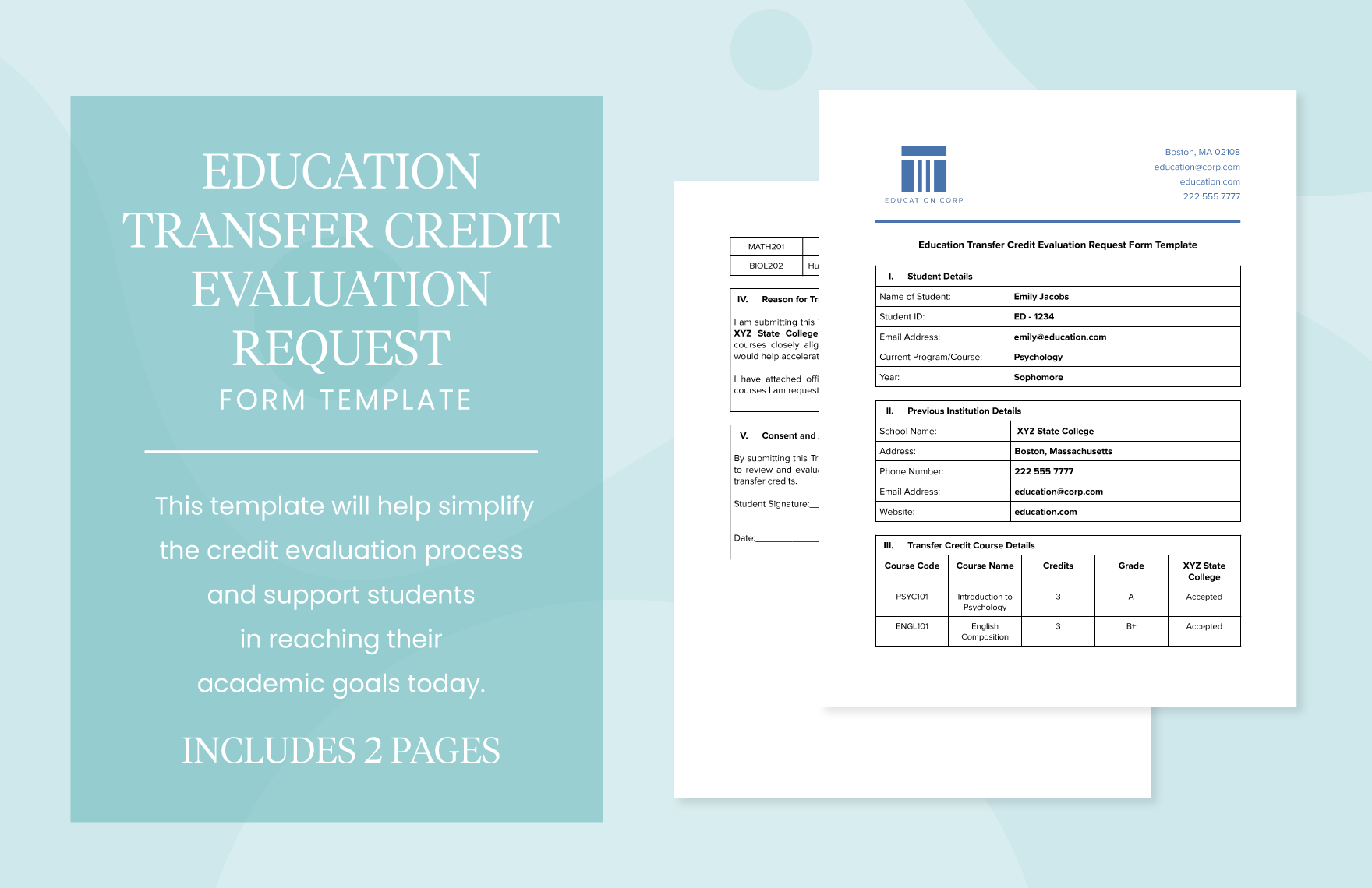 education-transfer-credit-evaluation-request-form-template-download