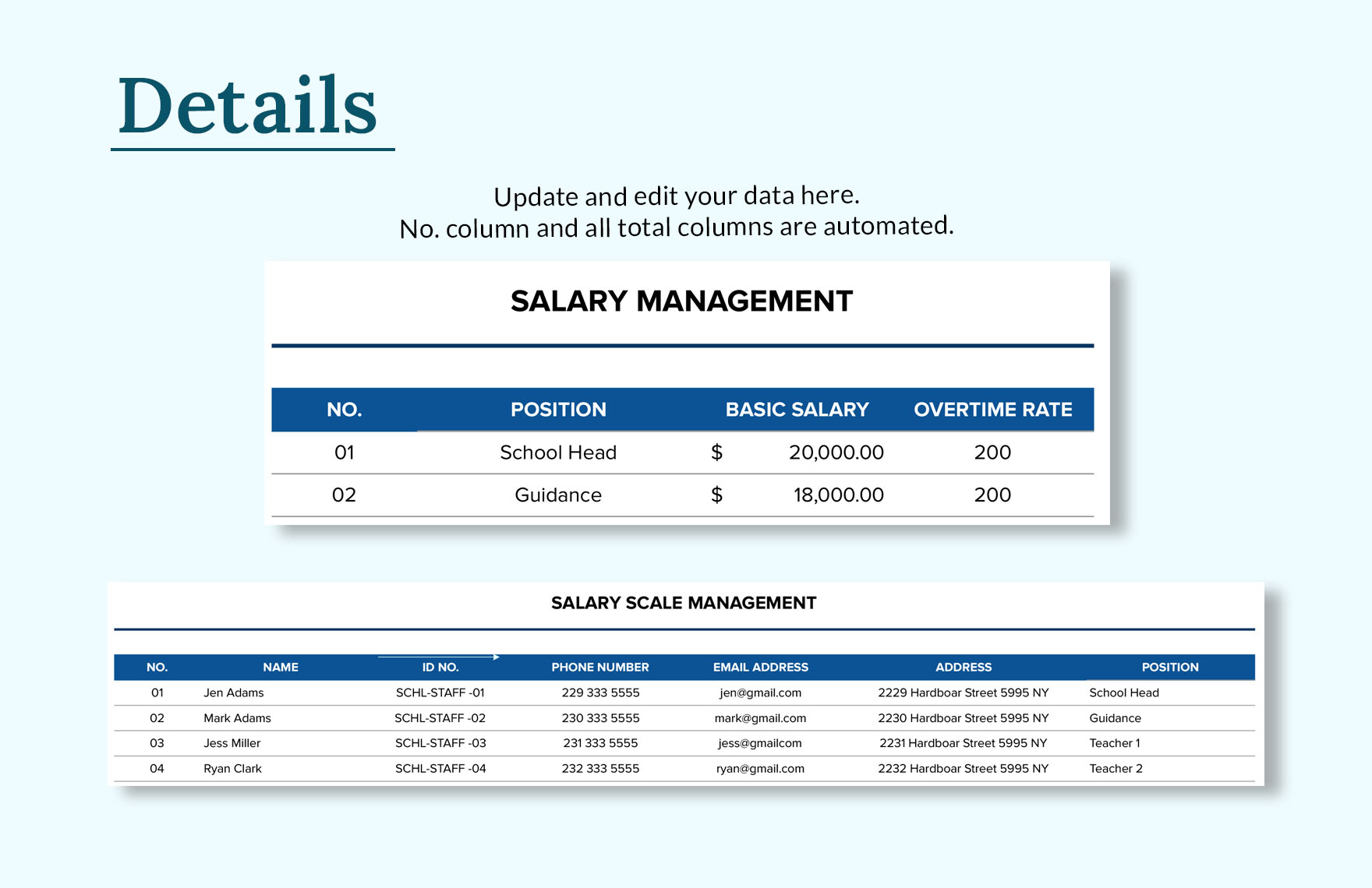 School Salary Scale Template