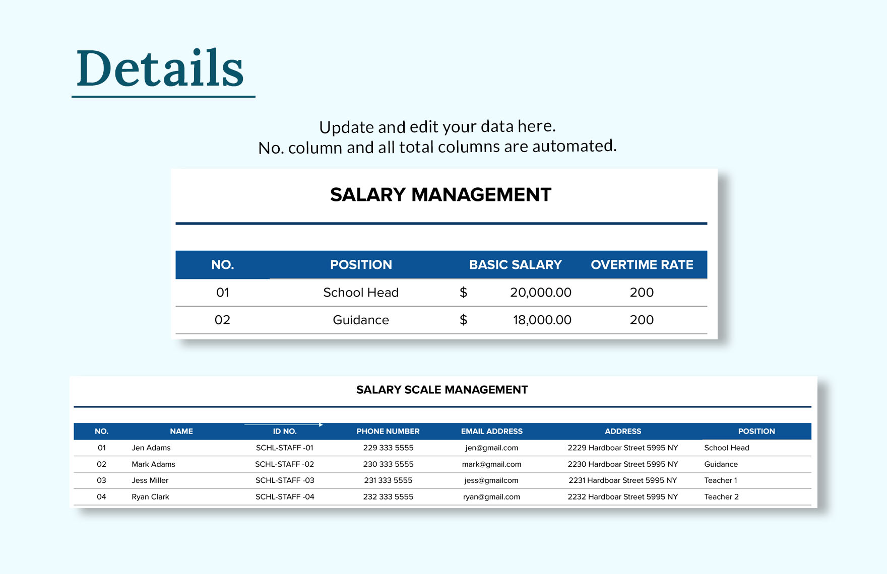 School Salary Scale Template In Excel Google Sheets PSD Download