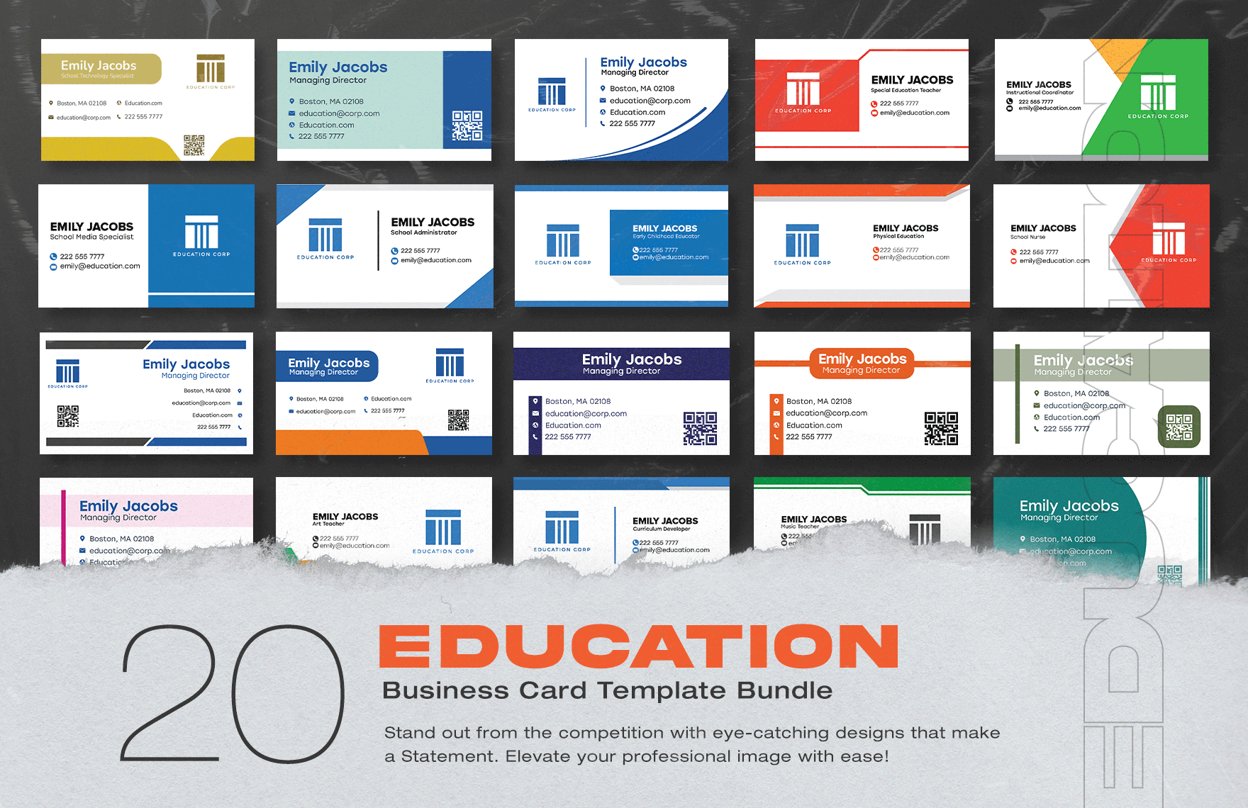 education-business-card-template-bundle