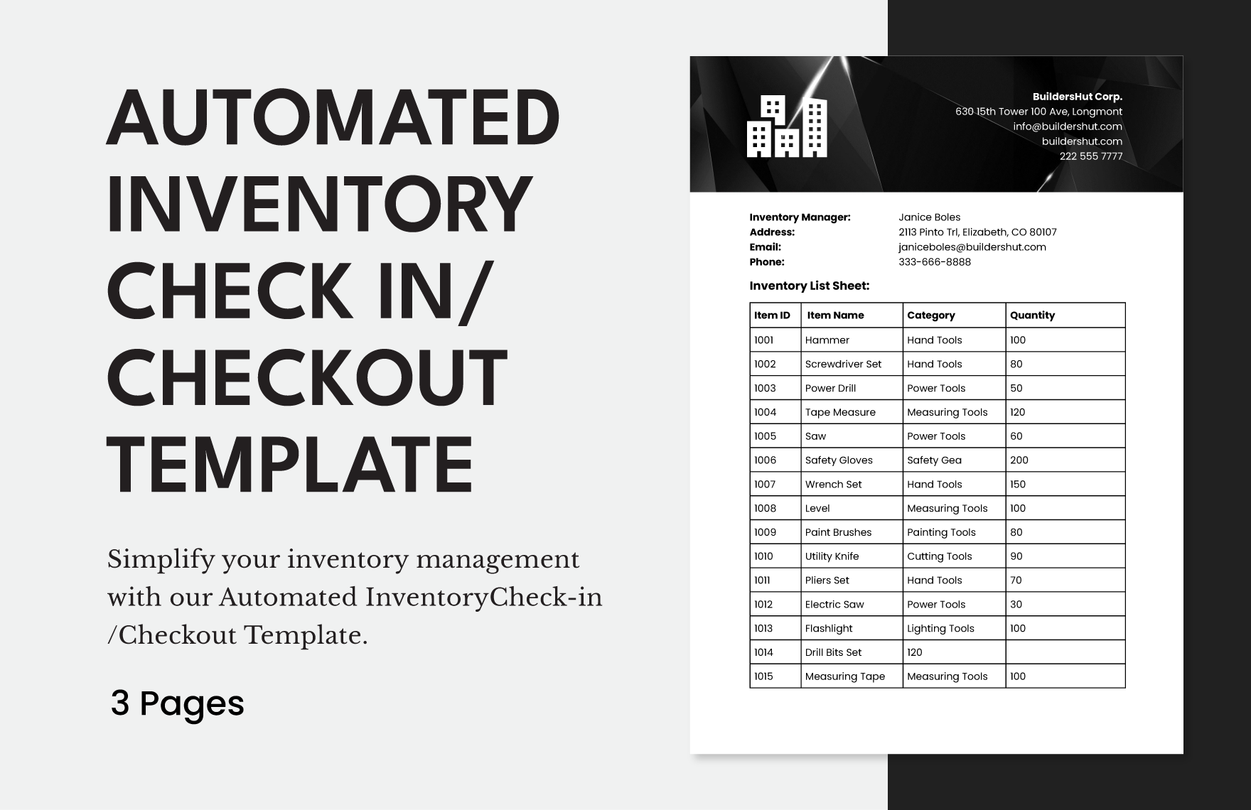 Automated Inventory Check in/ Checkout Template