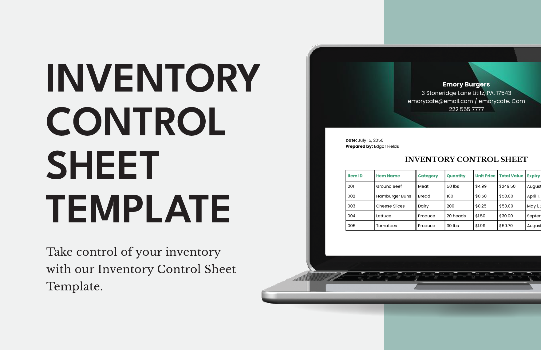 inventory-control-sheet-template