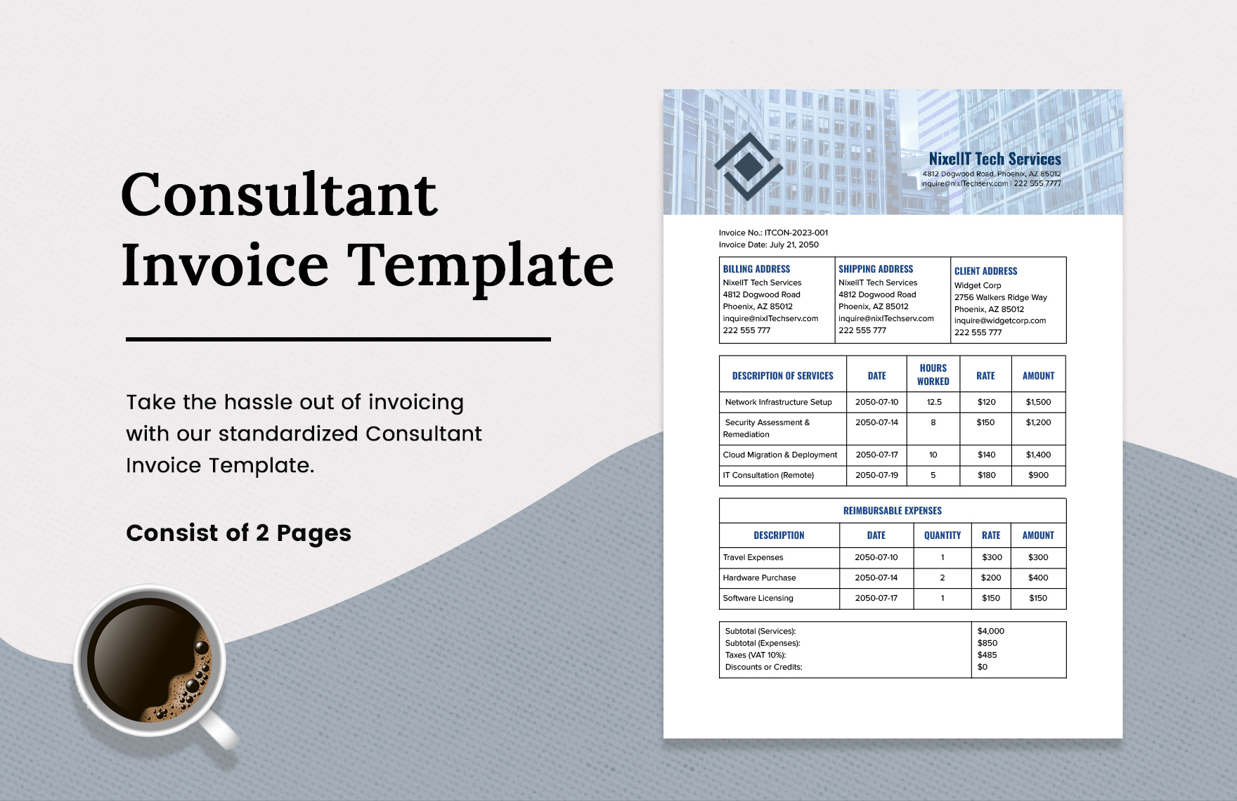 Consultant Invoice Template in Word, PDF, Google Docs - Download | Template.net