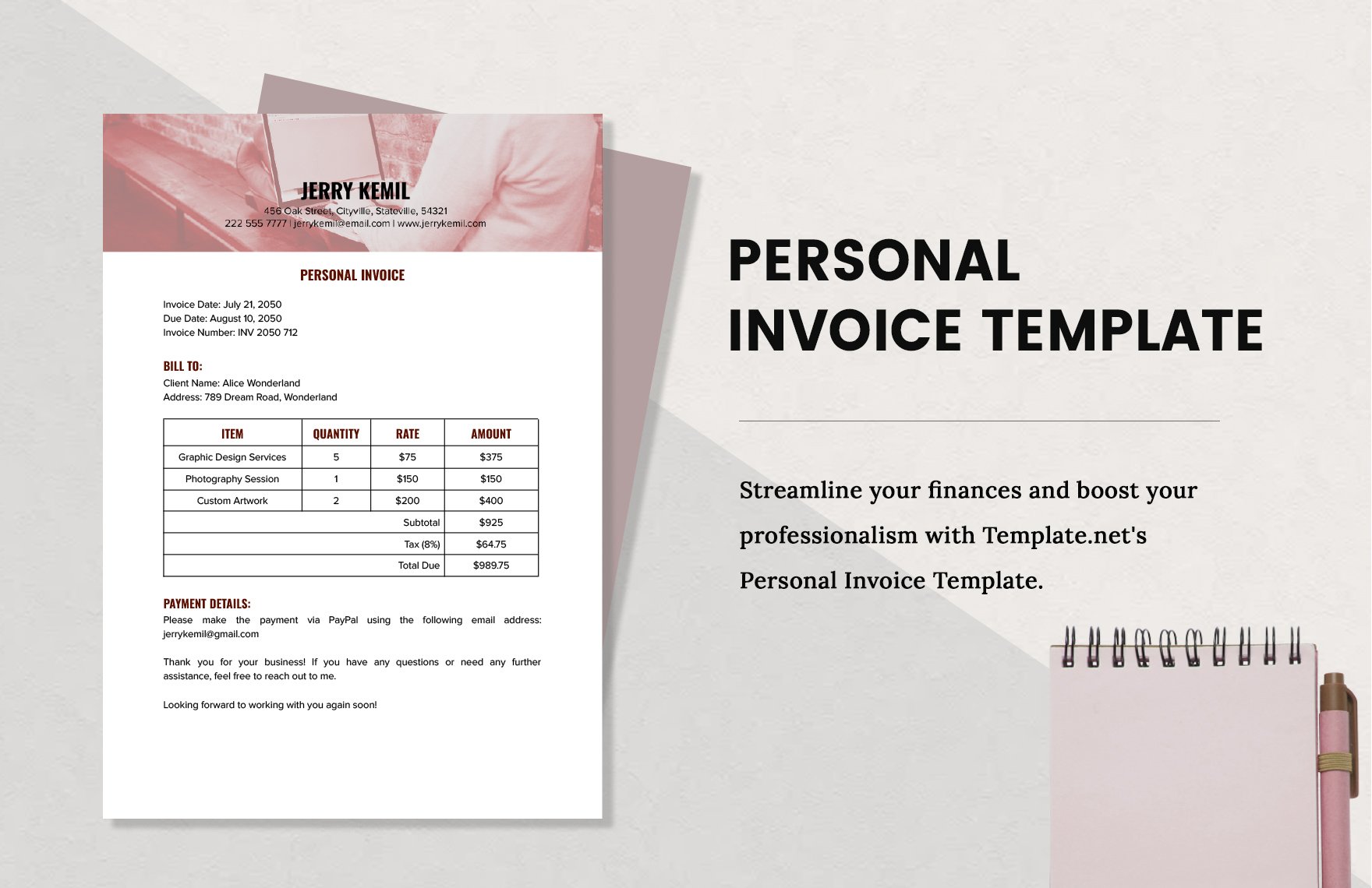 Personal Invoice Template