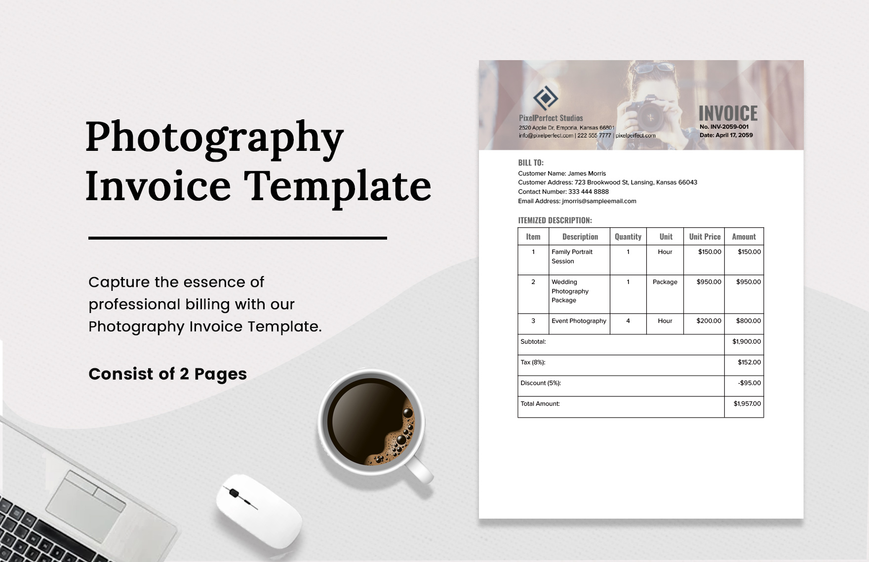 Photography Invoice Template in Word, PDF, Google Docs - Download | Template.net