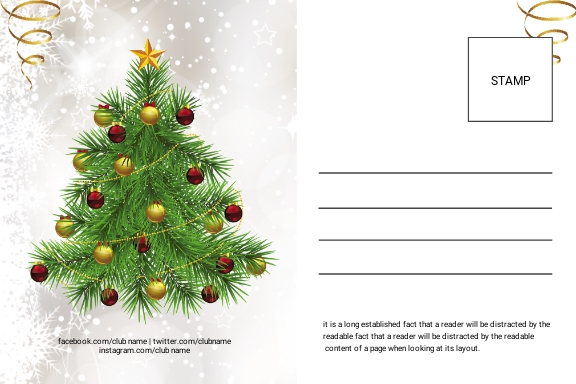 Modern Christmas Postcard Template [Free JPG] - Word, Apple Pages, PSD ...