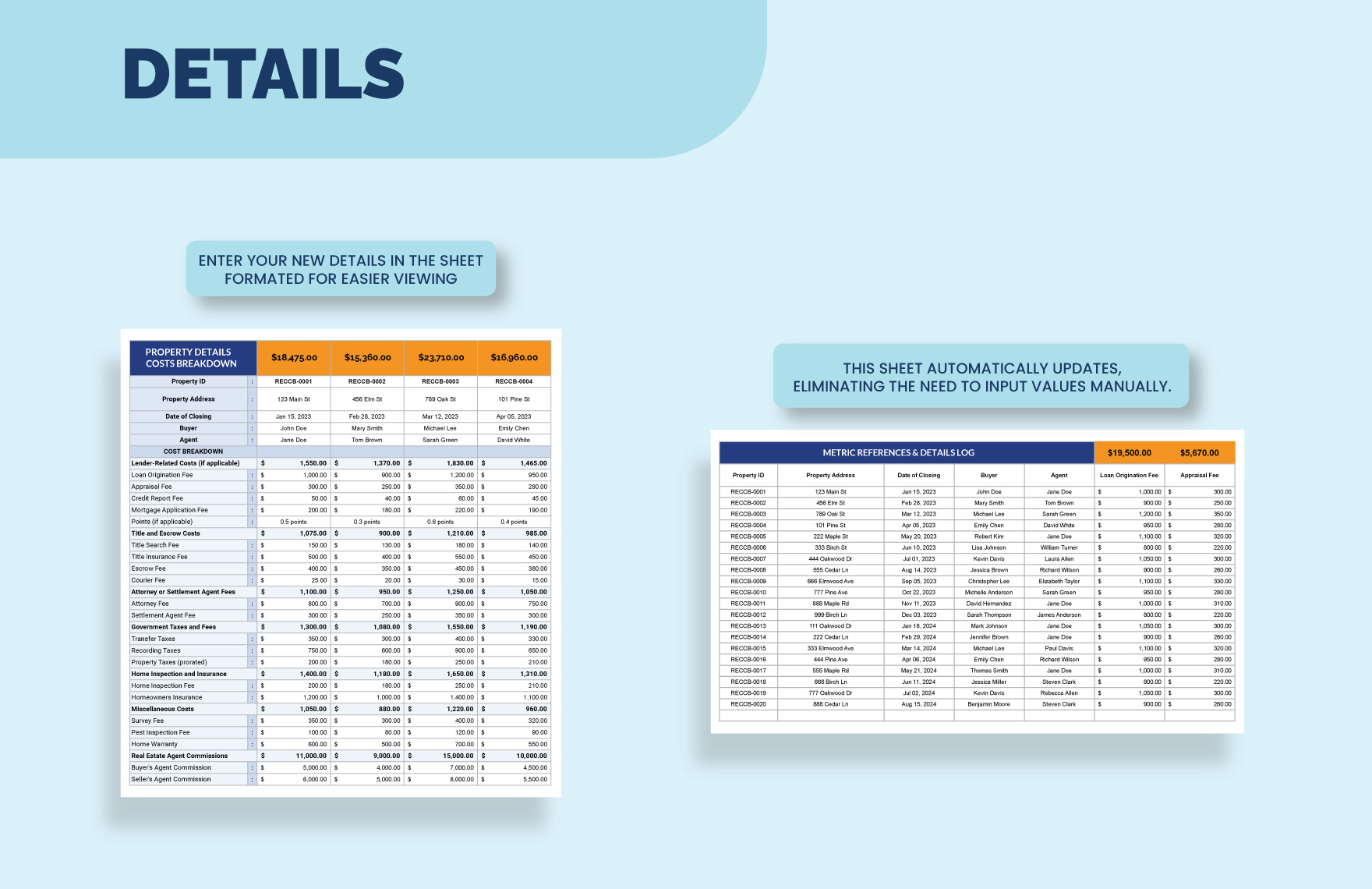 Real Estate Closing Costs Breakdown Template Download in Excel