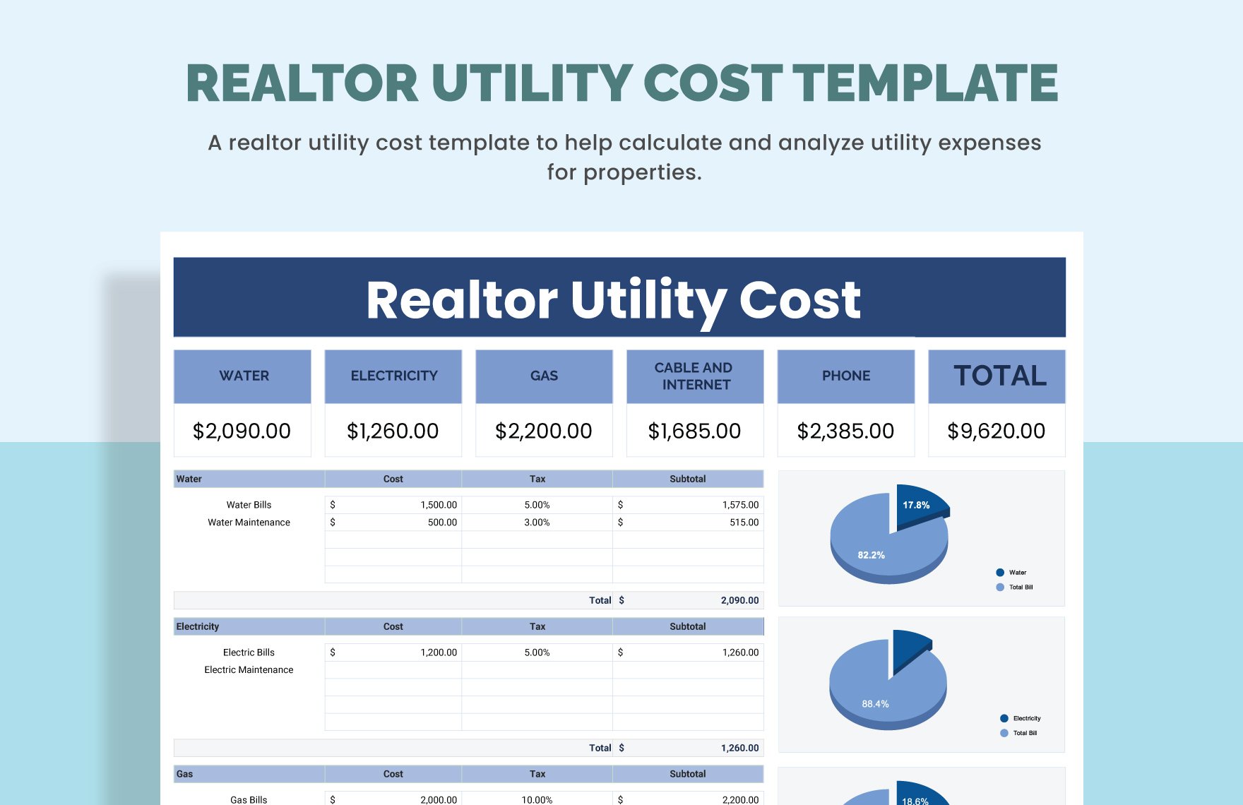 Realtor Utility Cost Template