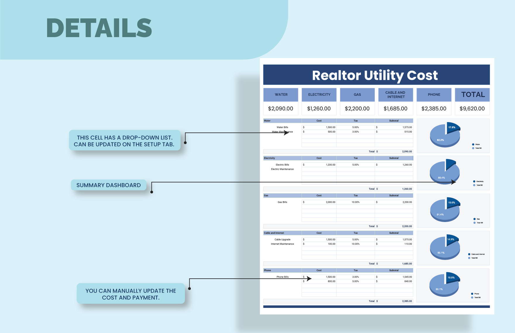 Realtor Utility Cost Template