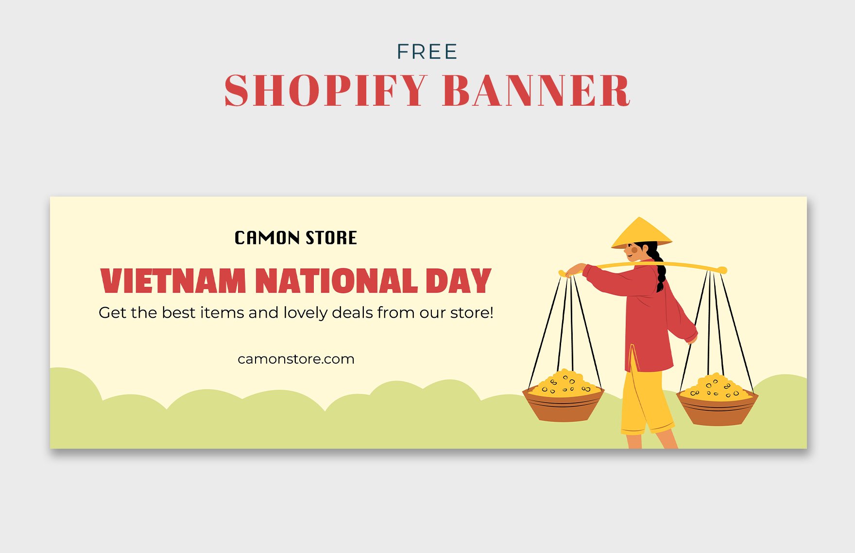 Free Vietnam National Day Shopify Banner in PDF, Illustrator, SVG, JPG