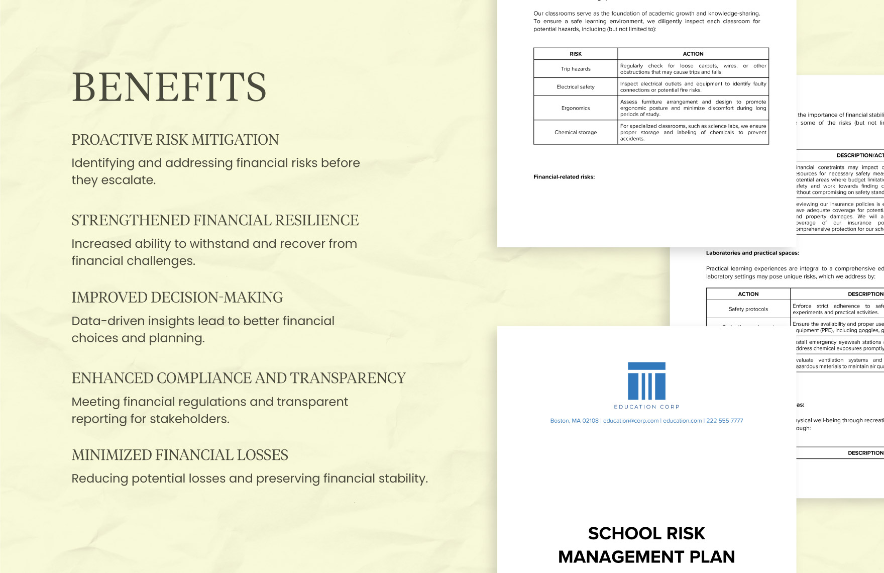 School Risk Management Plan Template