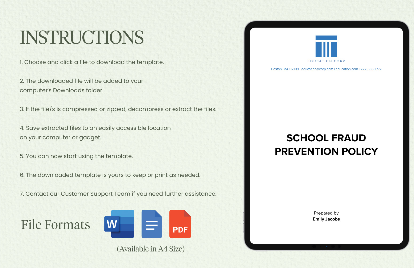 School Fraud Prevention Policy Template