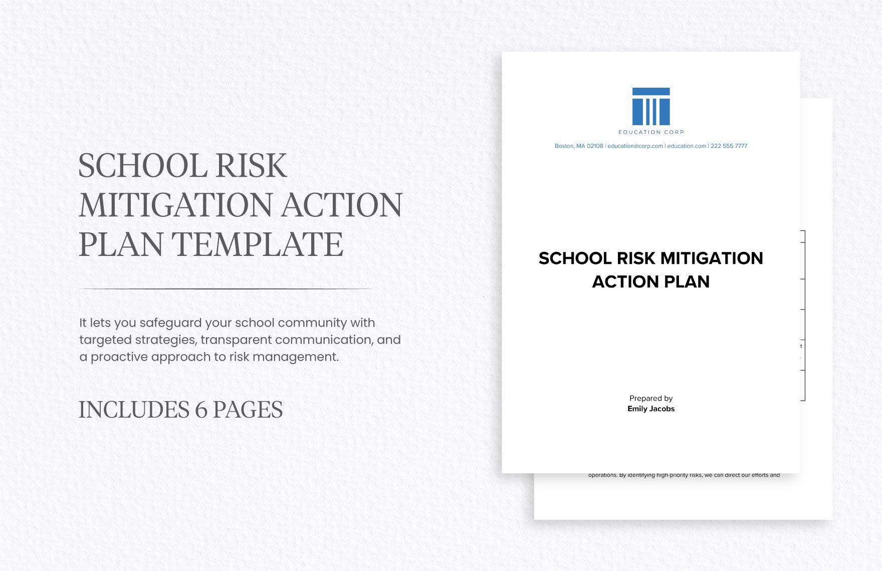 School Risk Mitigation Action Plan Template
