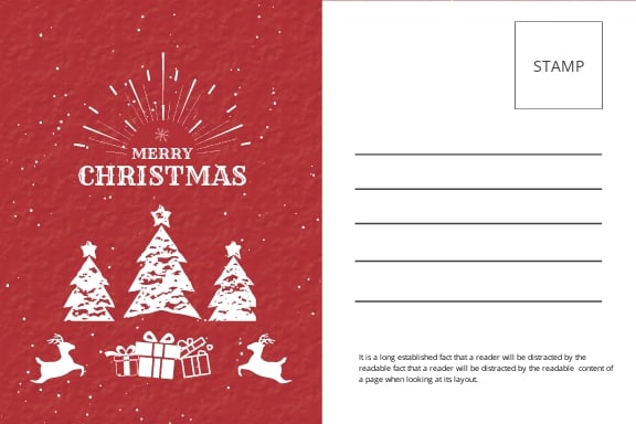 Retro Christmas Postcard Template - Word, Apple Pages, PSD, Publisher ...