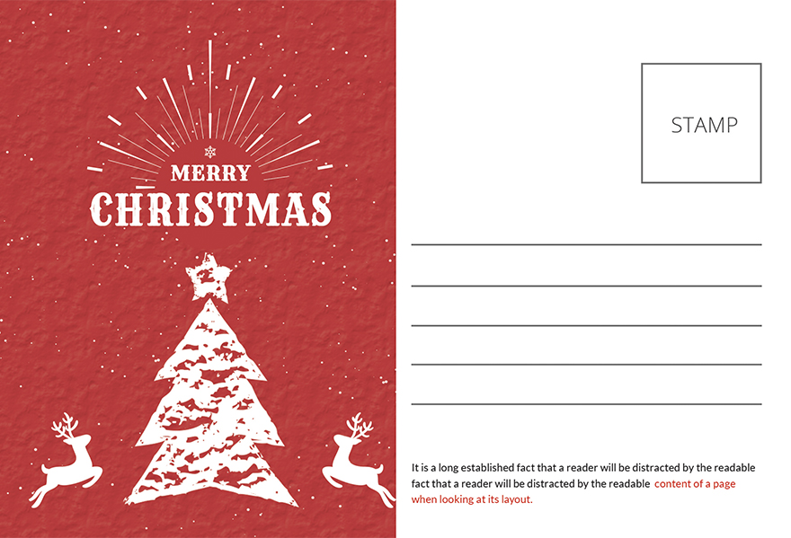 Retro Christmas Postcard Template