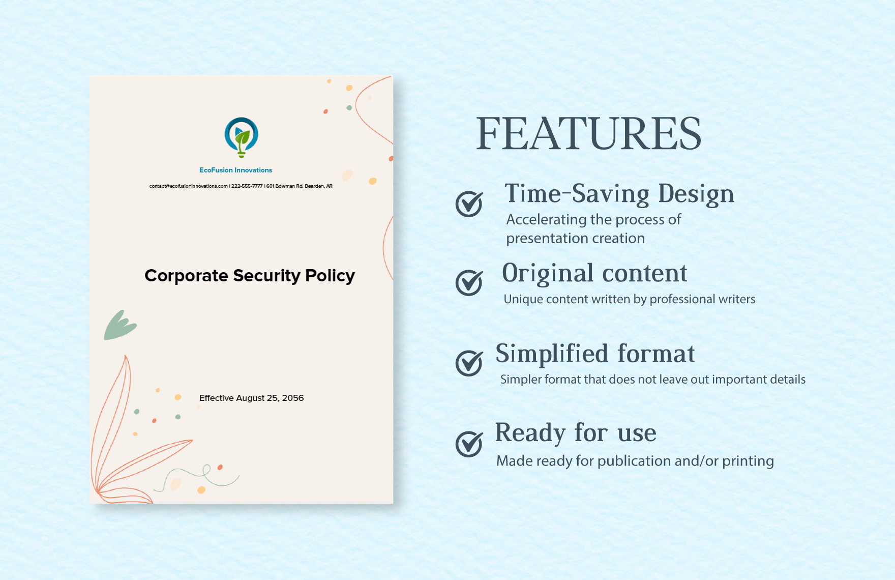 Corporate Security Policy Template