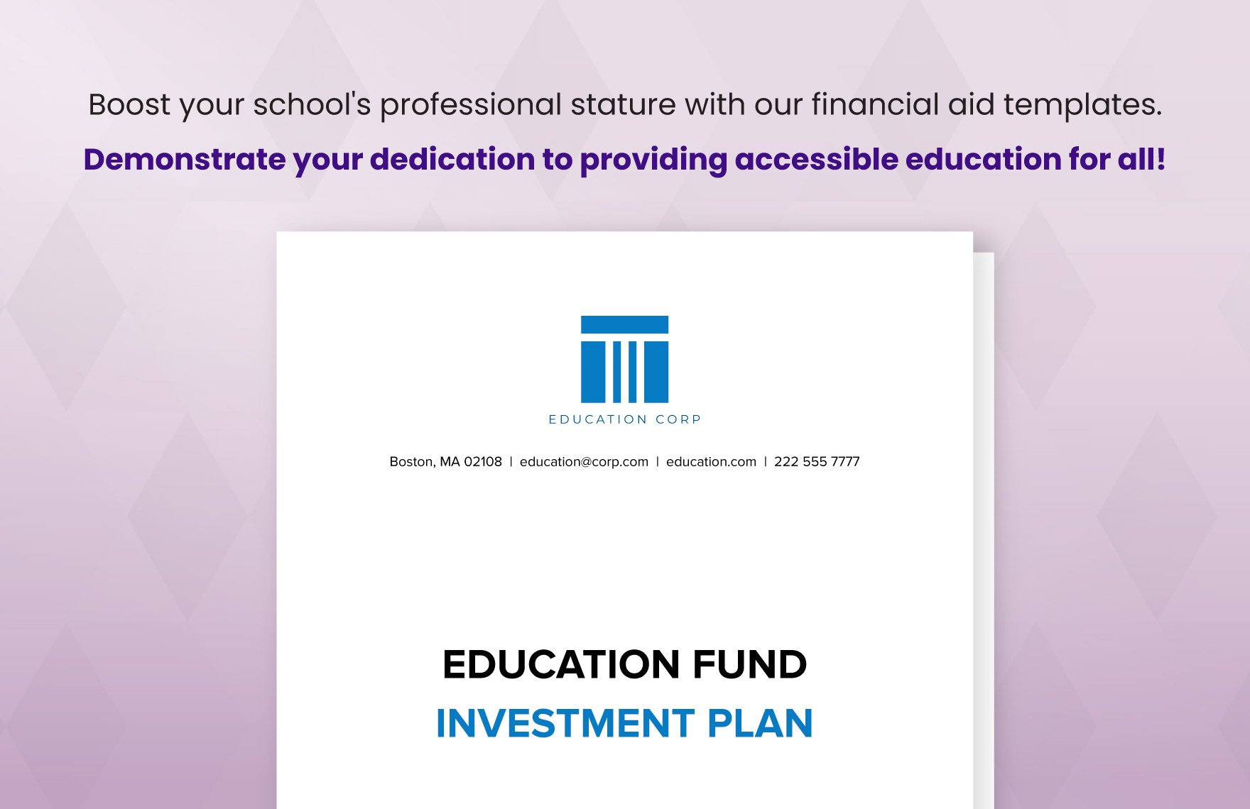 Education Fund Investment Plan Template