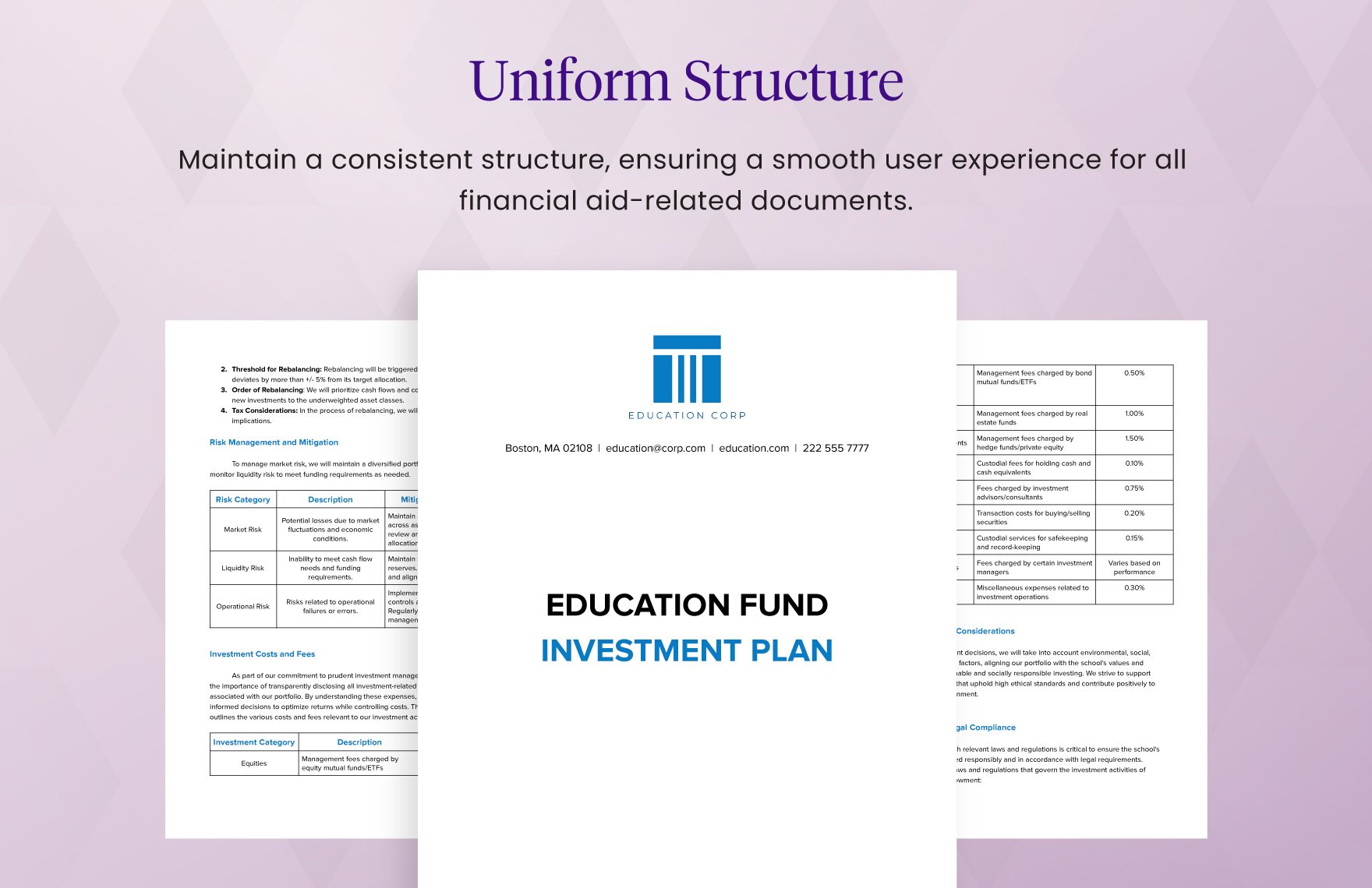 Education Fund Investment Plan Template