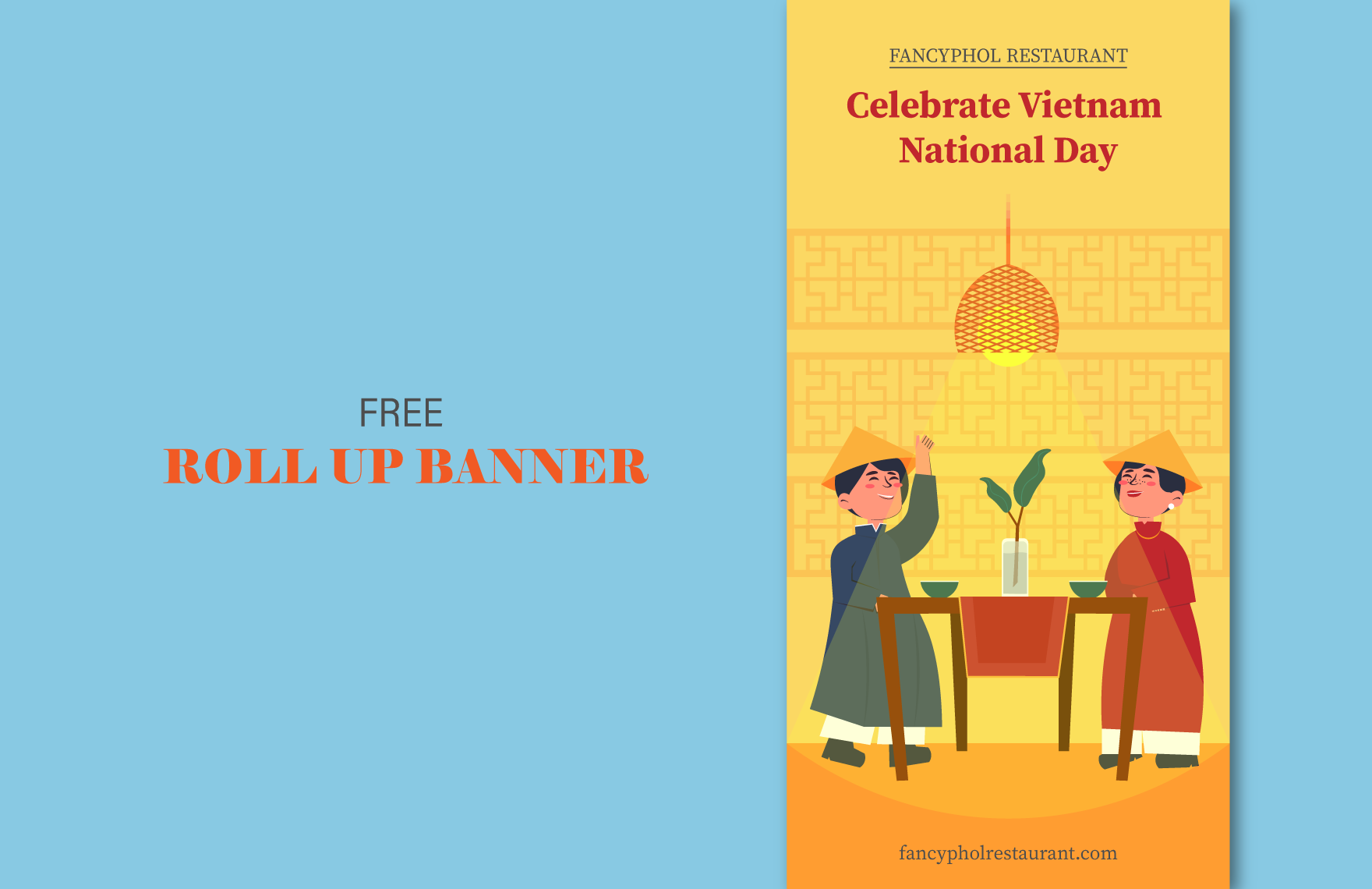 Free Vietnam National Day  Roll Up Banner in PDF, Illustrator, SVG, JPG