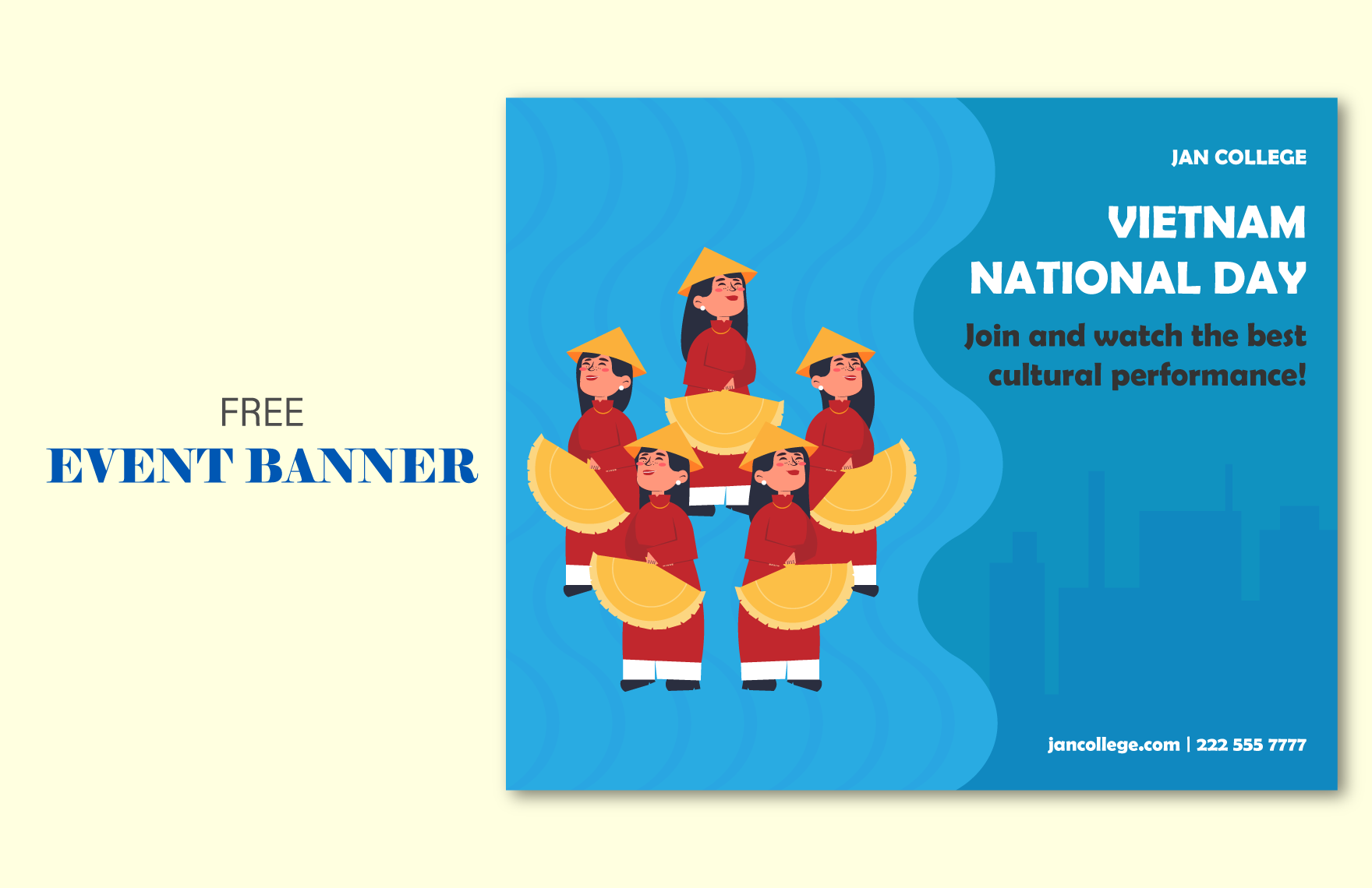Free Vietnam National Day  Event Banner in PDF, Illustrator, SVG, JPG