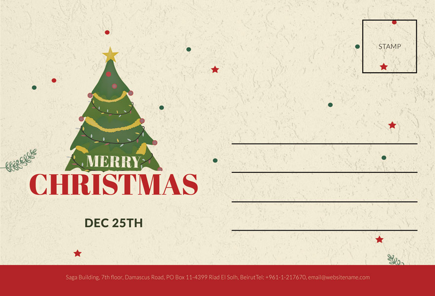 Christmas and New Year Postcard Template
