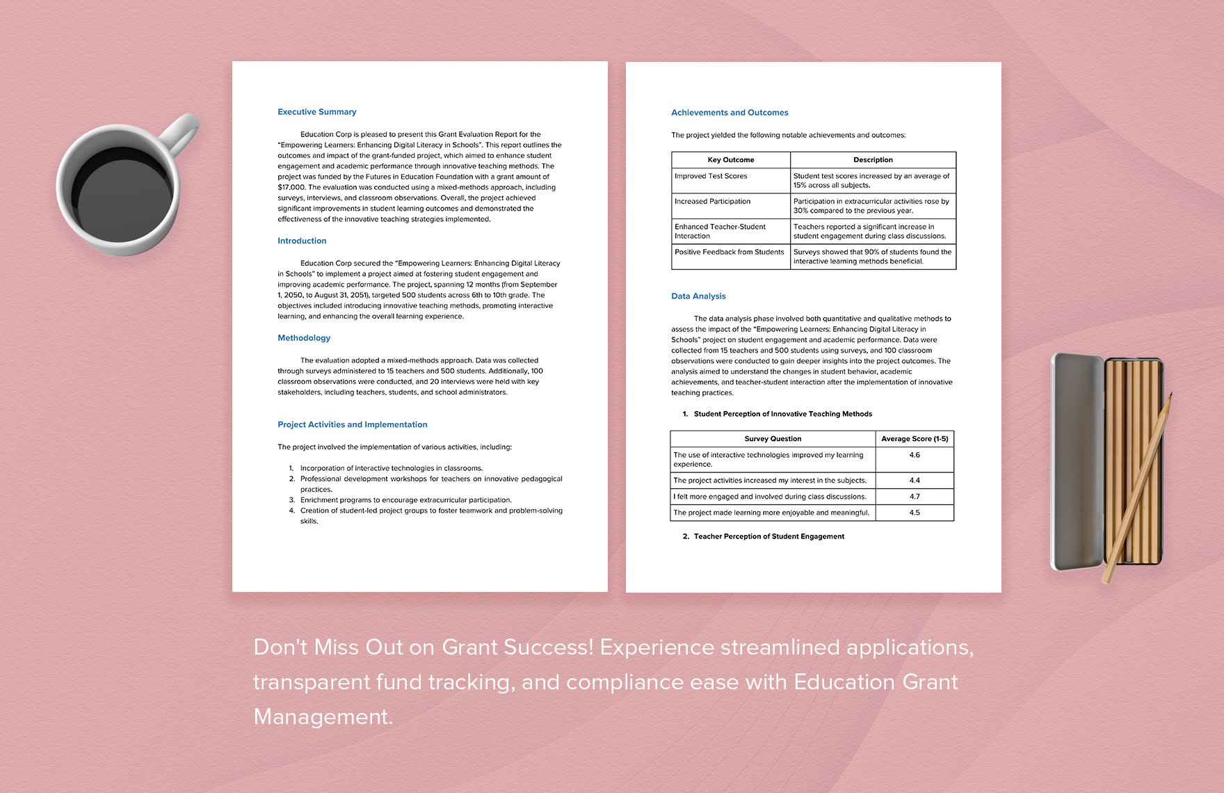 Education Grant Evaluation Report Template
