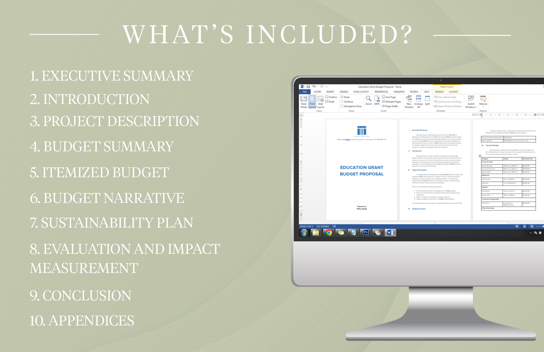 Education Grant Budget Proposal Template