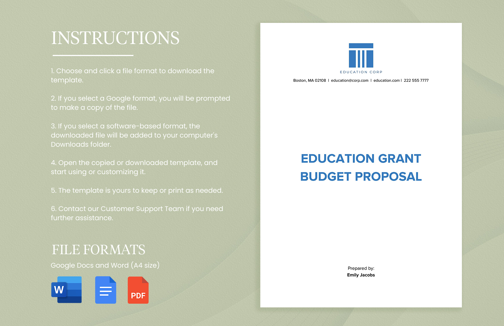Education Grant Budget Proposal Template