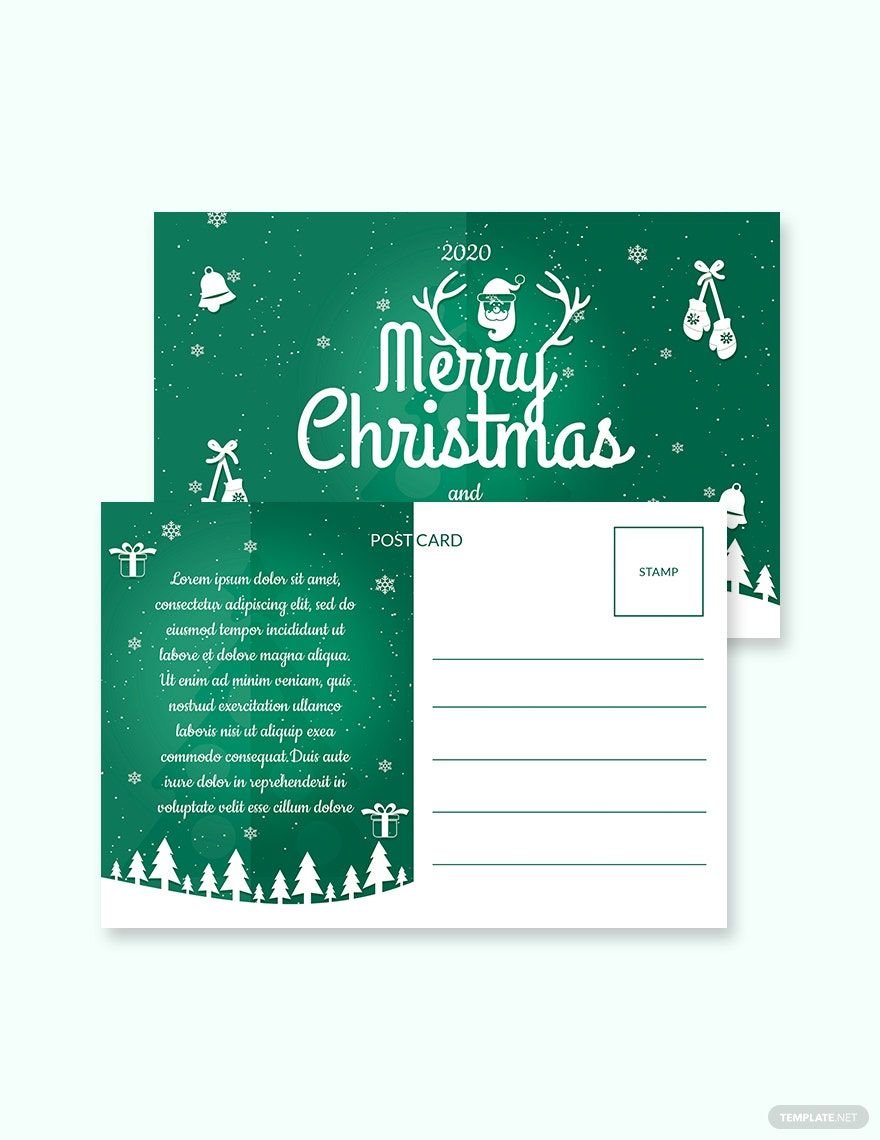 Blank Christmas Postcard Template