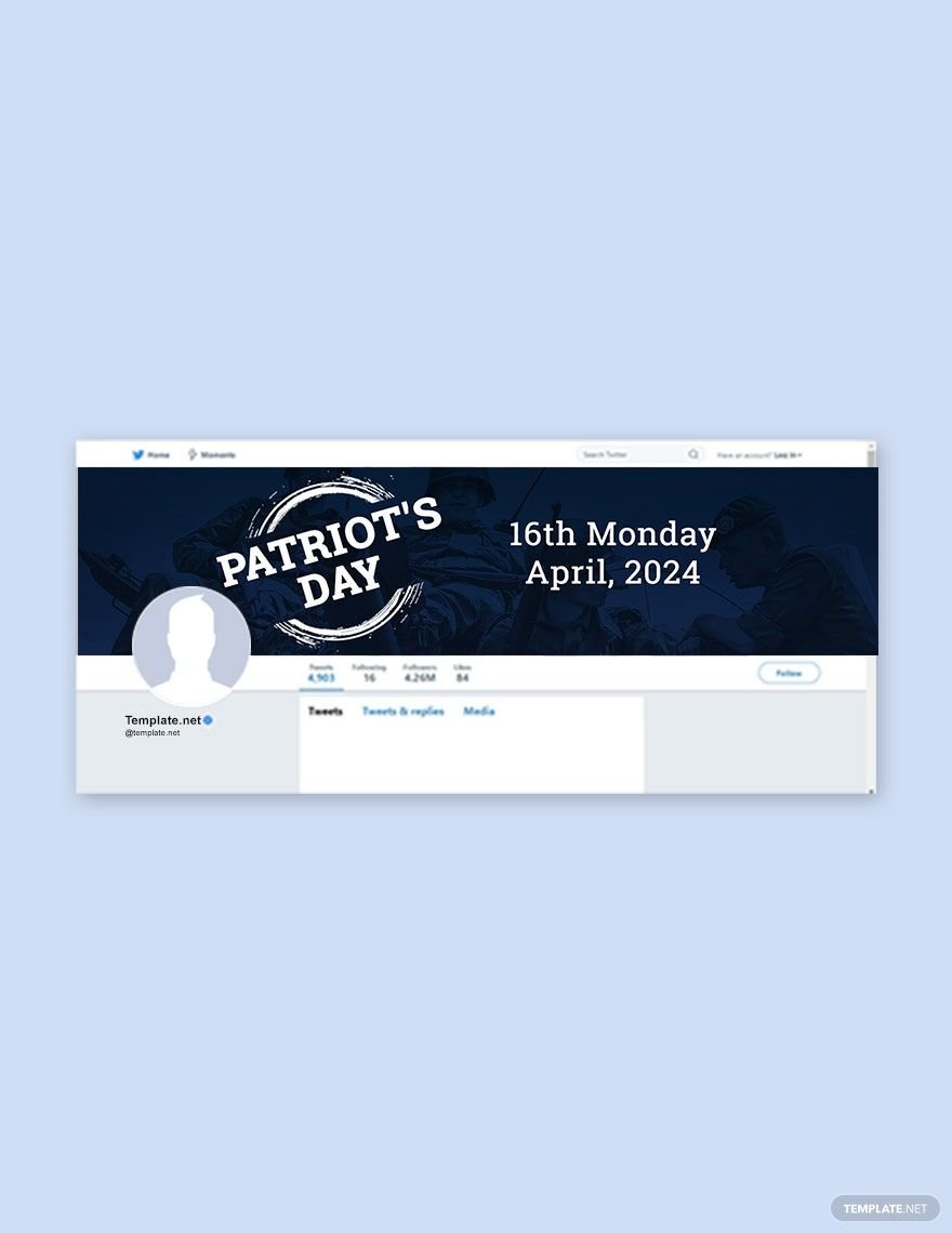 Patriot's Day Twitter Header Cover Template