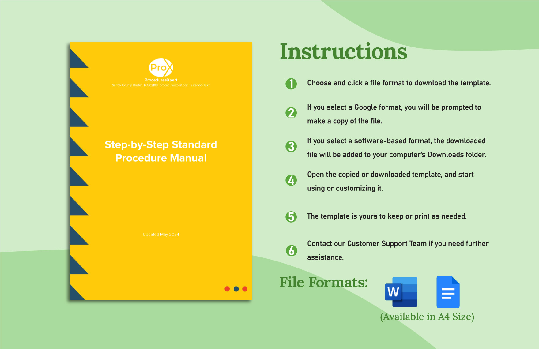 Step by Step Standard Procedure Manual Template