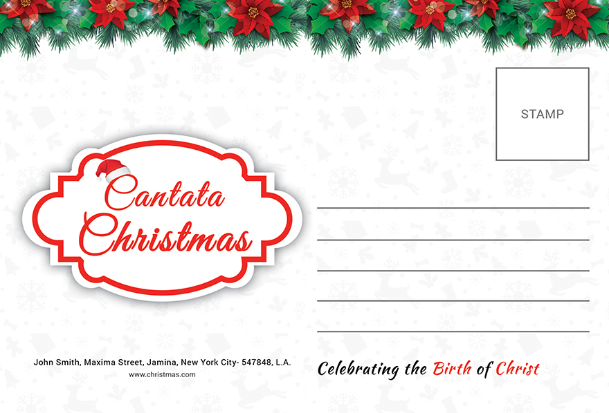 Cantata Christmas Postcard Template