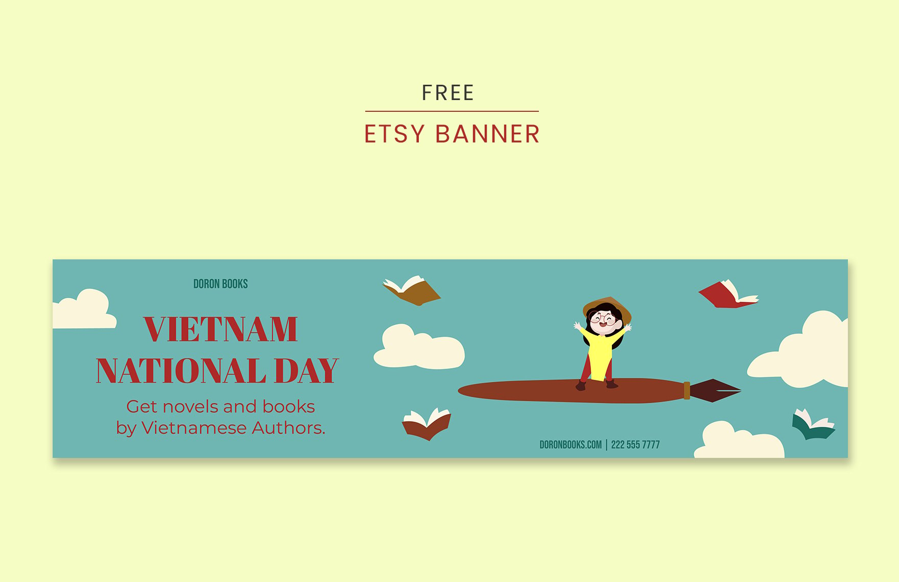 Free Vietnam National Day Etsy Banner in PDF, Illustrator, SVG, JPEG