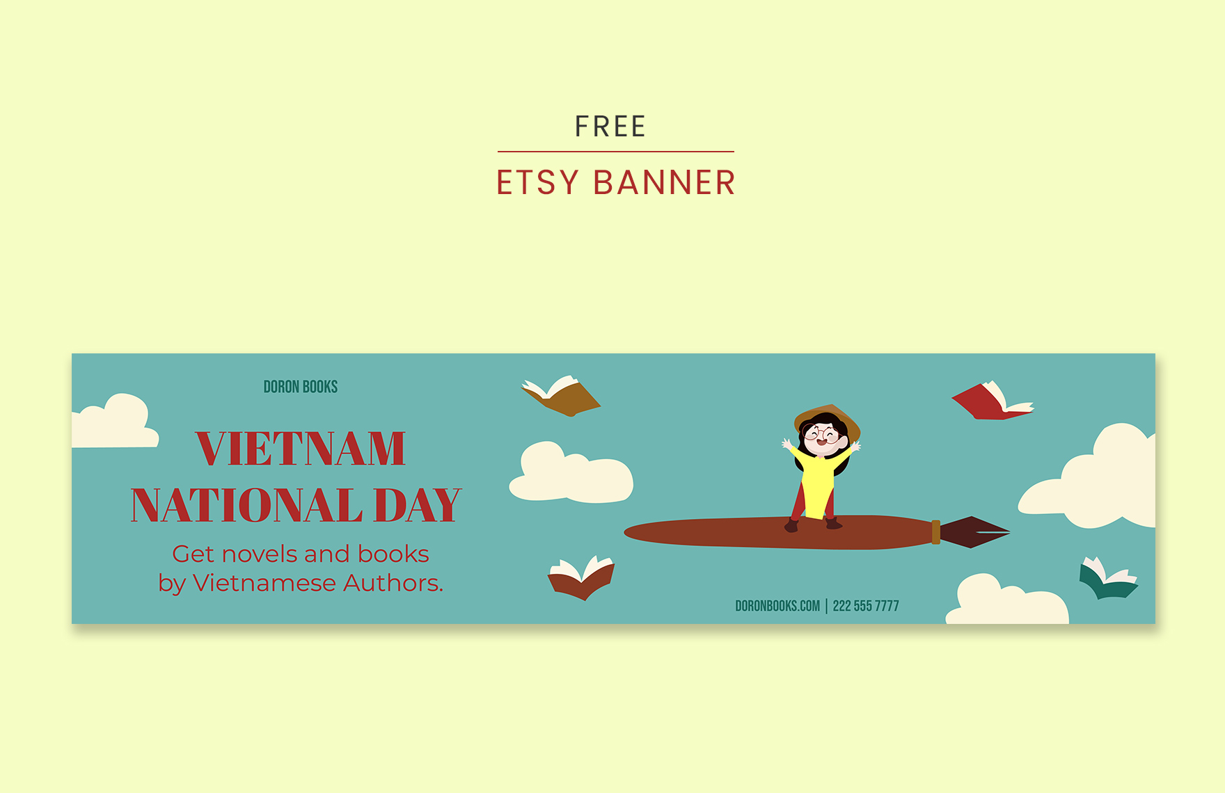 Vietnam National Day Etsy Banner in PDF, Illustrator, SVG, JPEG