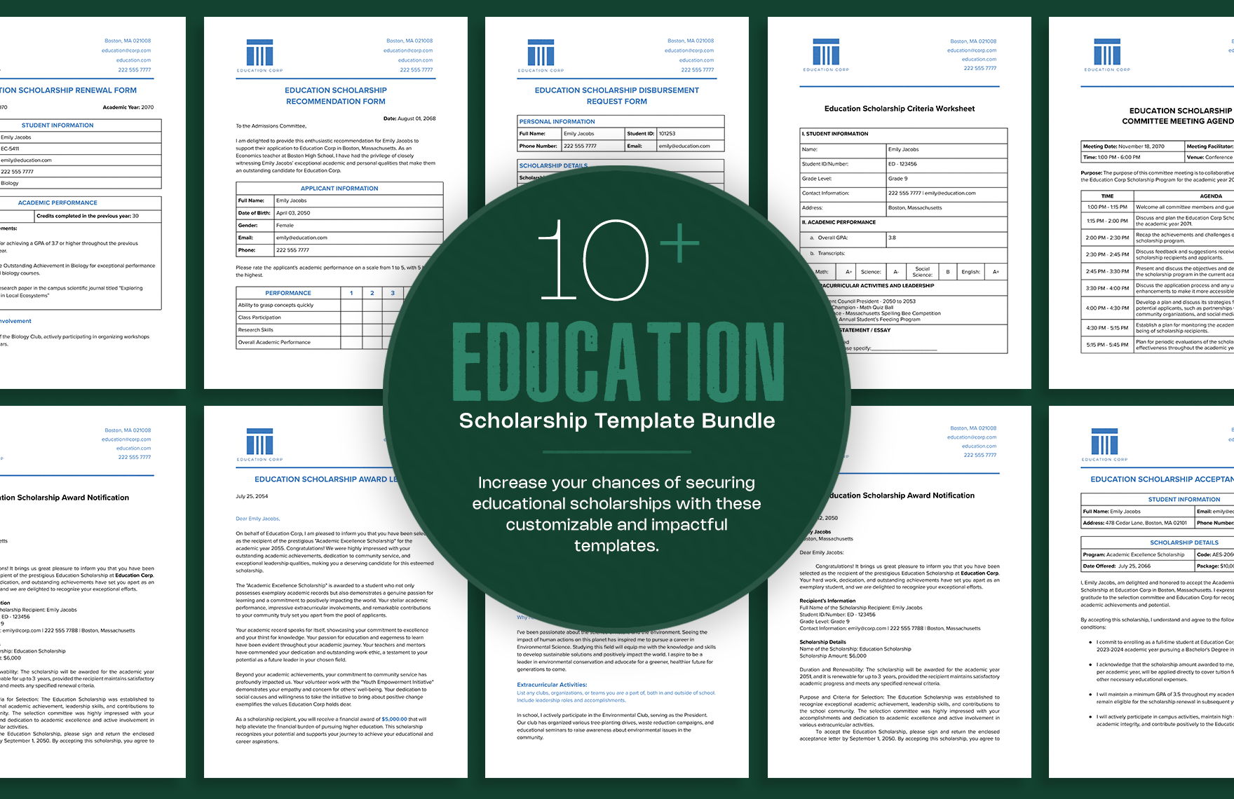 10+ Education Scholarship Template Bundle