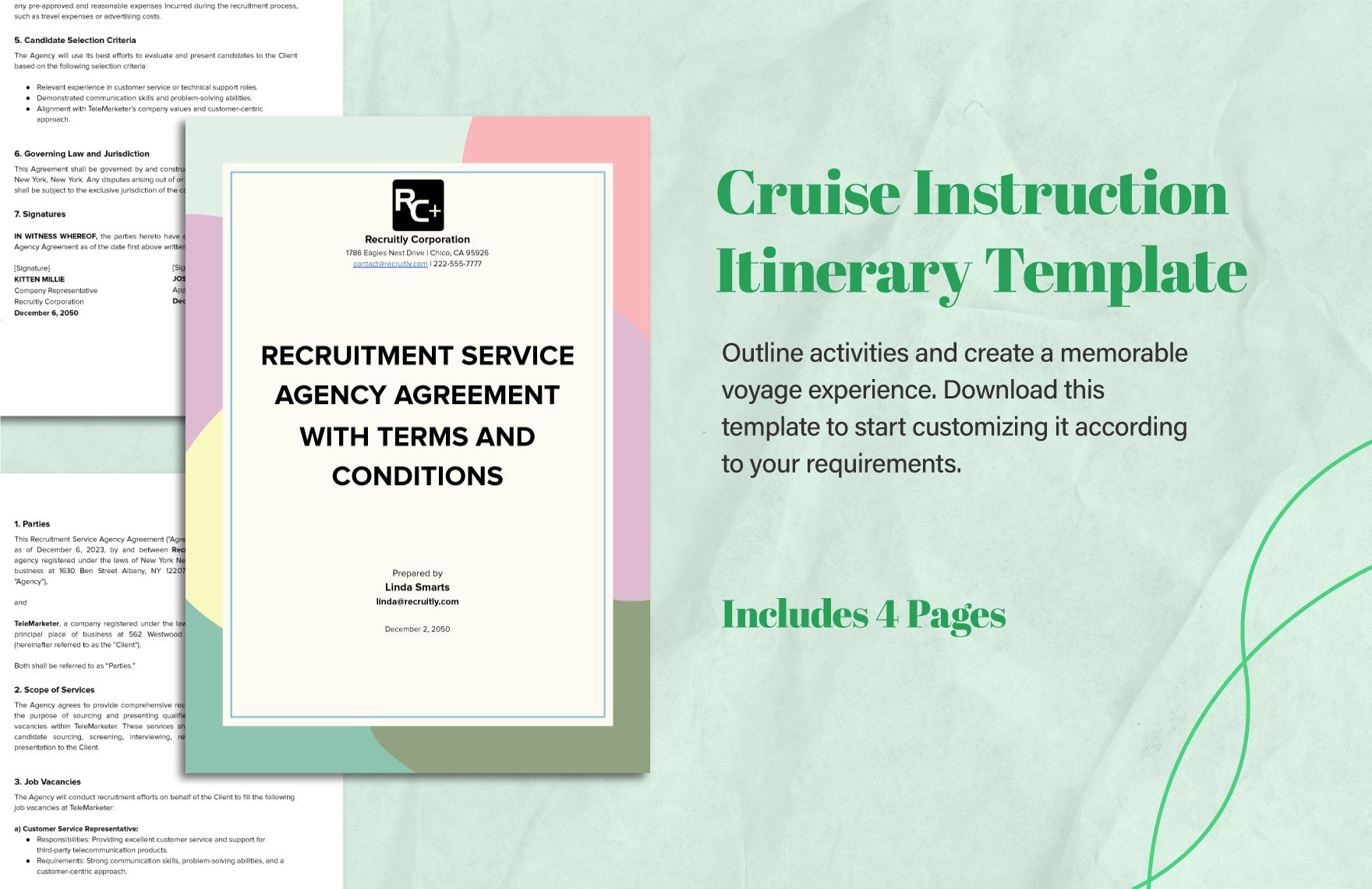Recruitment Service Agency Agreement with Terms and Conditions