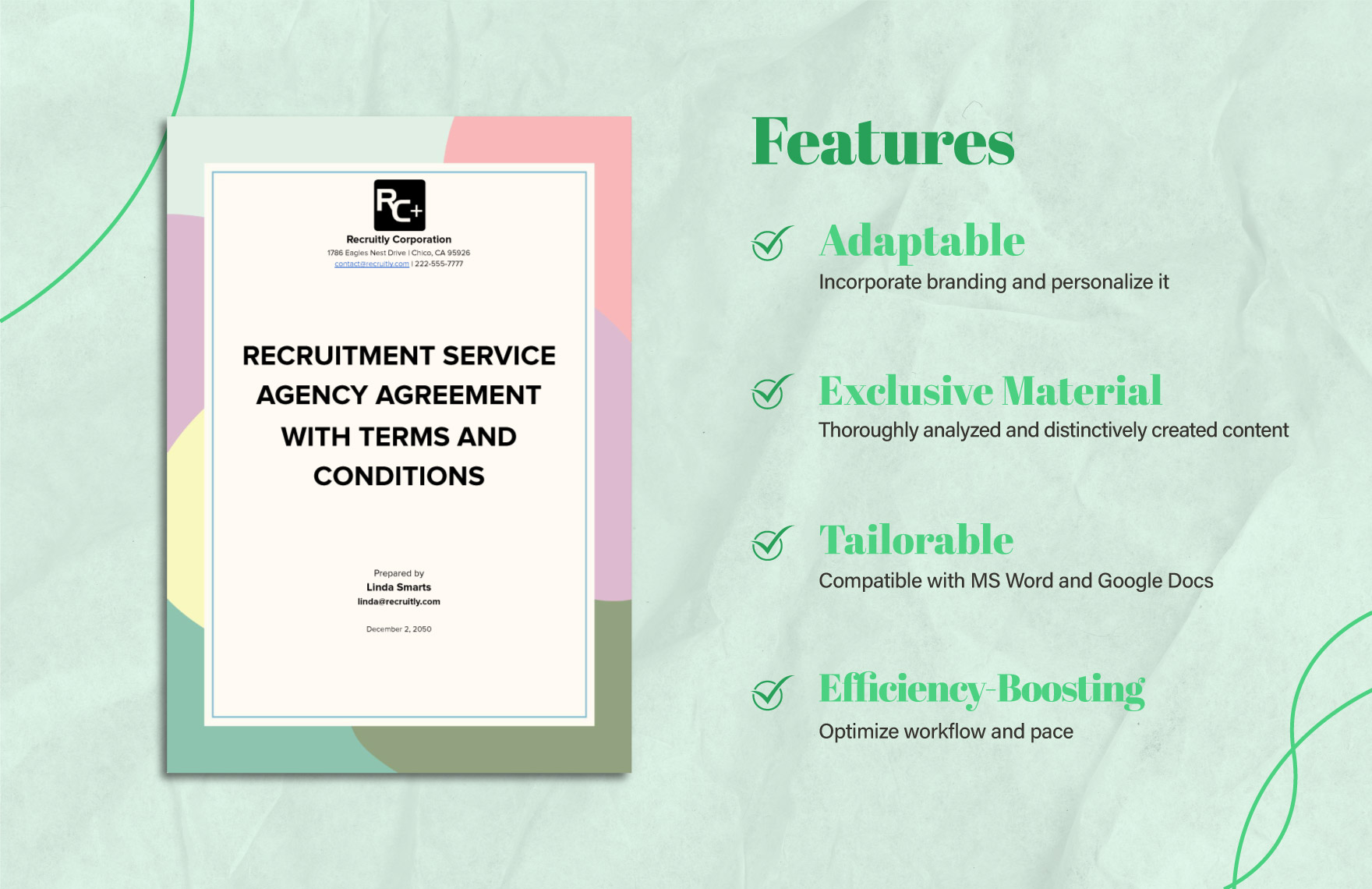 Recruitment Service Agency Agreement with Terms and Conditions