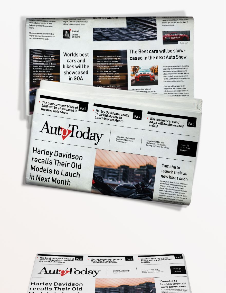 Automobile Newspaper Template