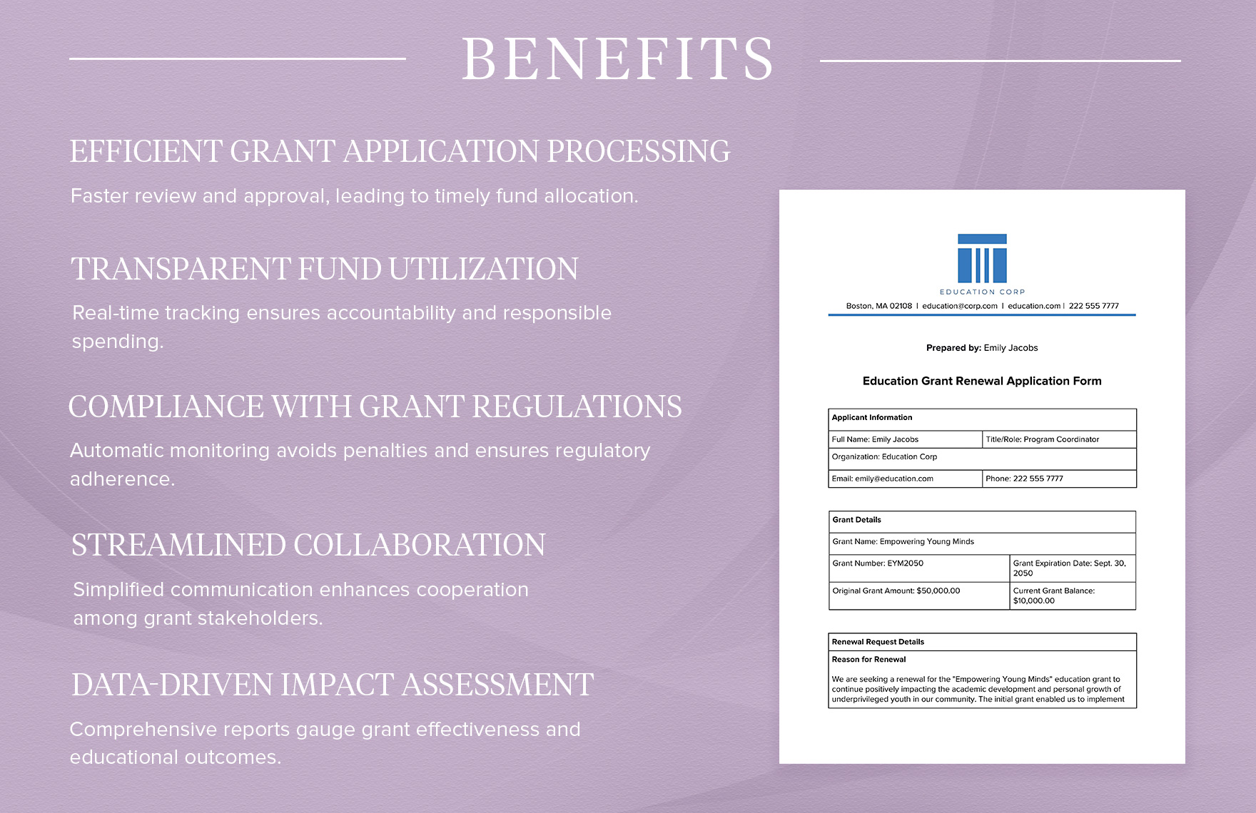 Education Grant Renewal Application Template 